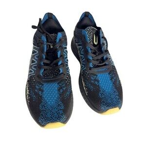 Women  Athletic Running Shoes Lightweight Breathable Mesh Lace-Up Black/Blue 8.5